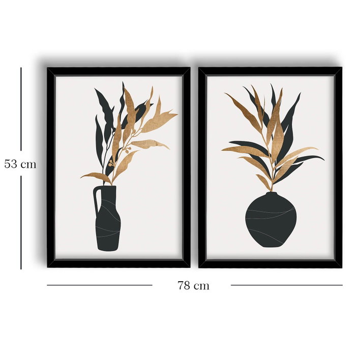 Wallity Cuadro decorativo enmarcado en MDF (2 piezas) 38 x 53 cm